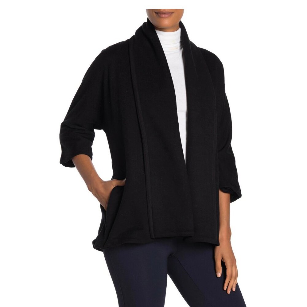 $330 JAMES PERSE Open Drape Cardigan BLACK COMFORT SWEATER 3 = L